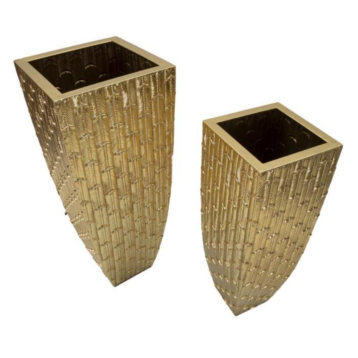 Paris Prix Lot de 2 Vases en Métal  Gliss  99cm Or