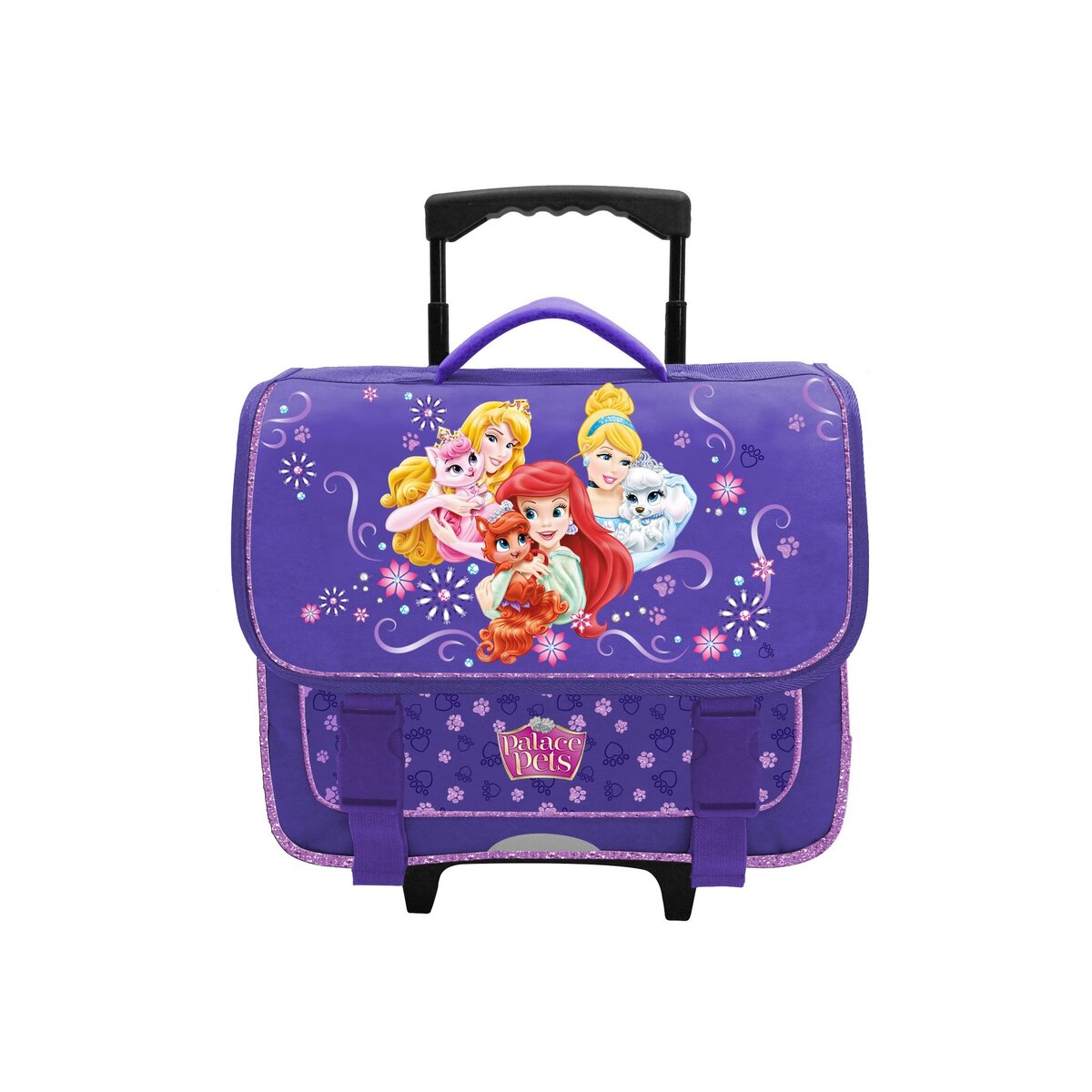 Cartable roulettes 2 compartiments violet pas cher Auchan