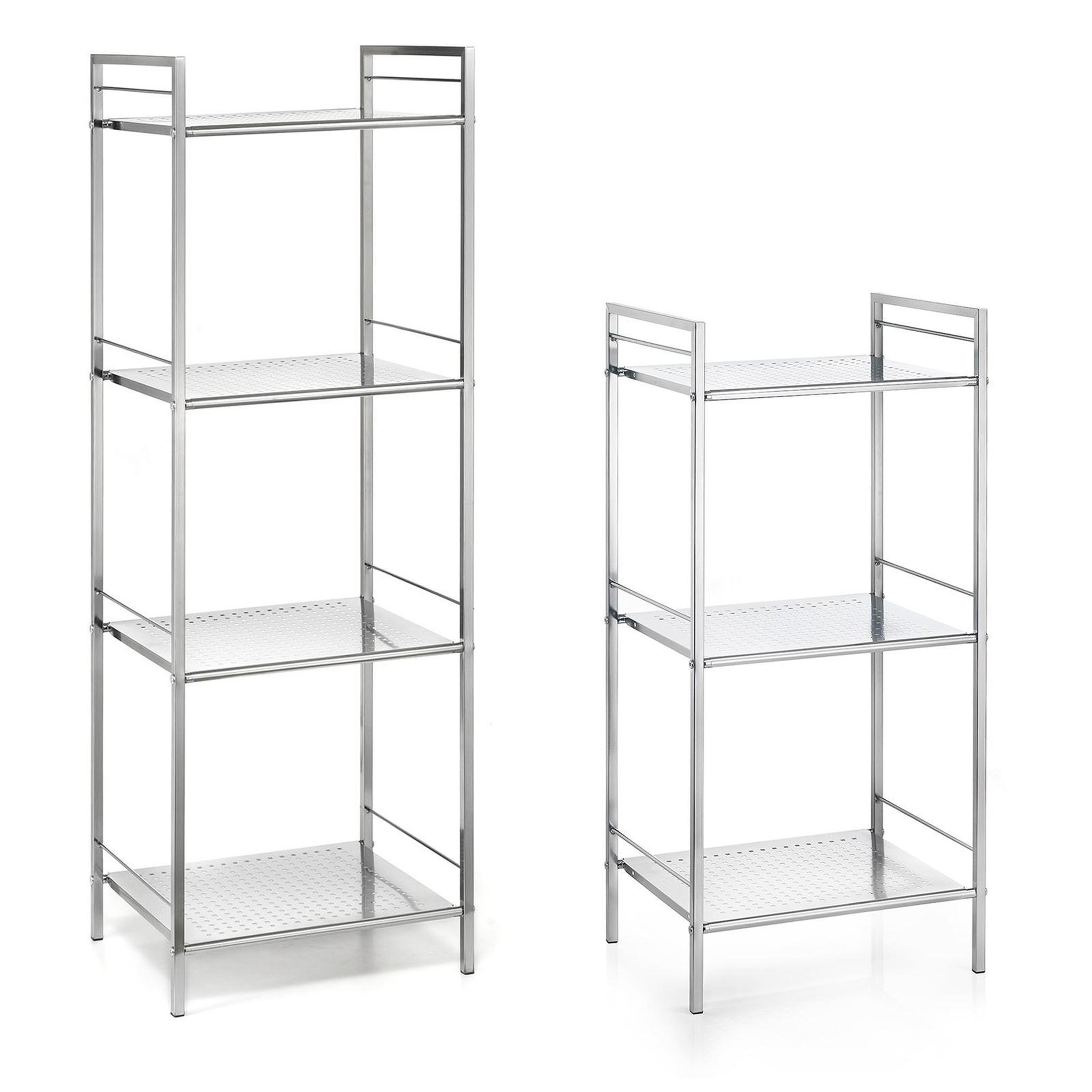IDIMEX Etagère de salle de bain MATIS, en métal chromé. Coloris disponibles : Gris