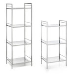 IDIMEX Etagère de salle de bain MATIS, en métal chromé. Coloris disponibles : Gris