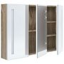 Voir la diapositive 5 : VIDAXL Armoire de salle de bain à miroir LED 89x14x62cm blanc et chêne