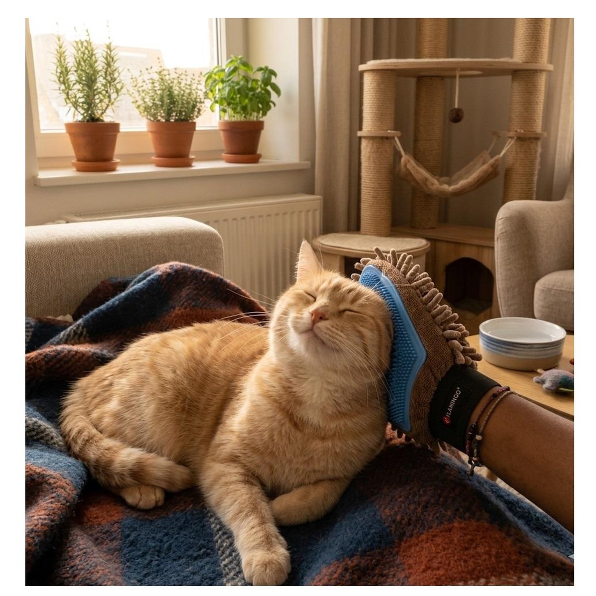 Voir la diapositive 2 : Eden Gant de massage et de brossage flava pour chat