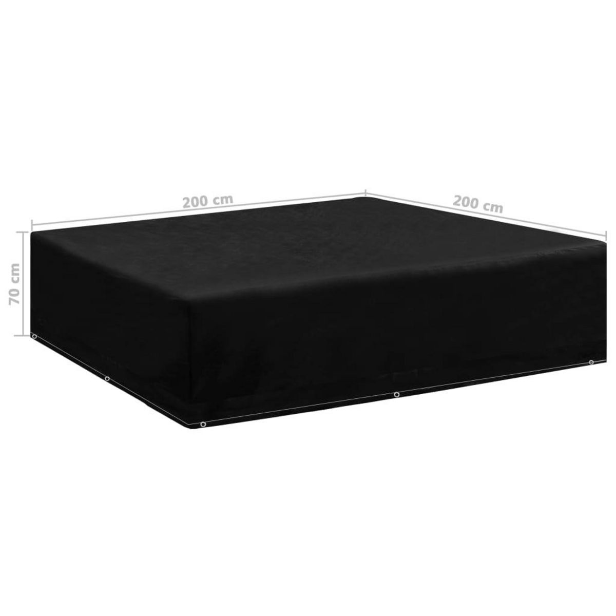 VIDAXL Housse de salon de jardin 8 œillets 200x200x70 cm