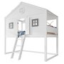 Voir la diapositive 1 : MERAX Lit cabane enfant 90x200cm bois et mdf coloris blanc