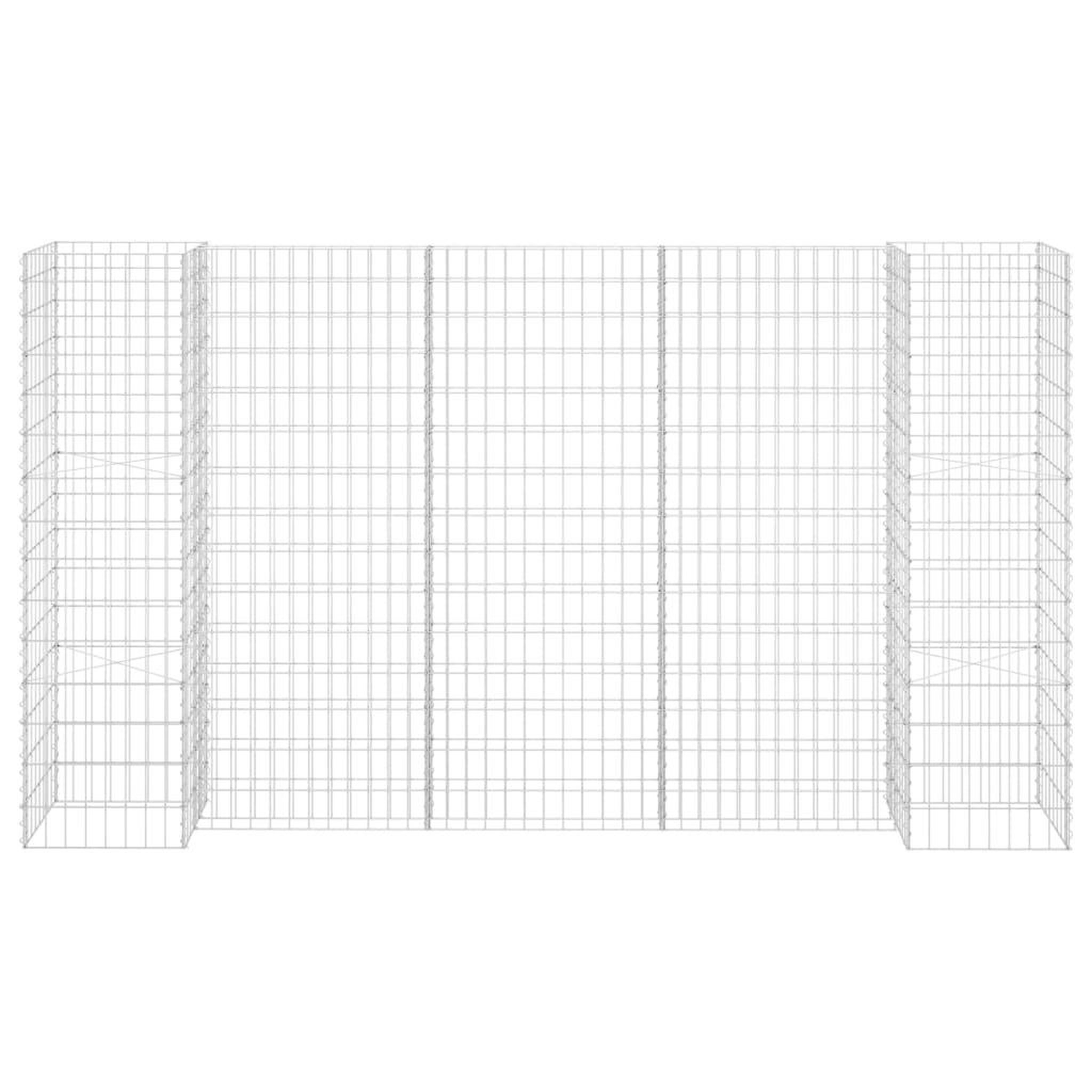 Voir la diapositive 3 : VIDAXL Jardiniere a gabion en H Fil d'acier 260x40x150 cm