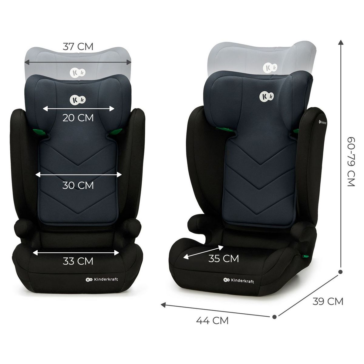 KINDERKRAFT Siège auto évolutif rehausseur 2en1 I-SPARK i-Size 100-150 cm