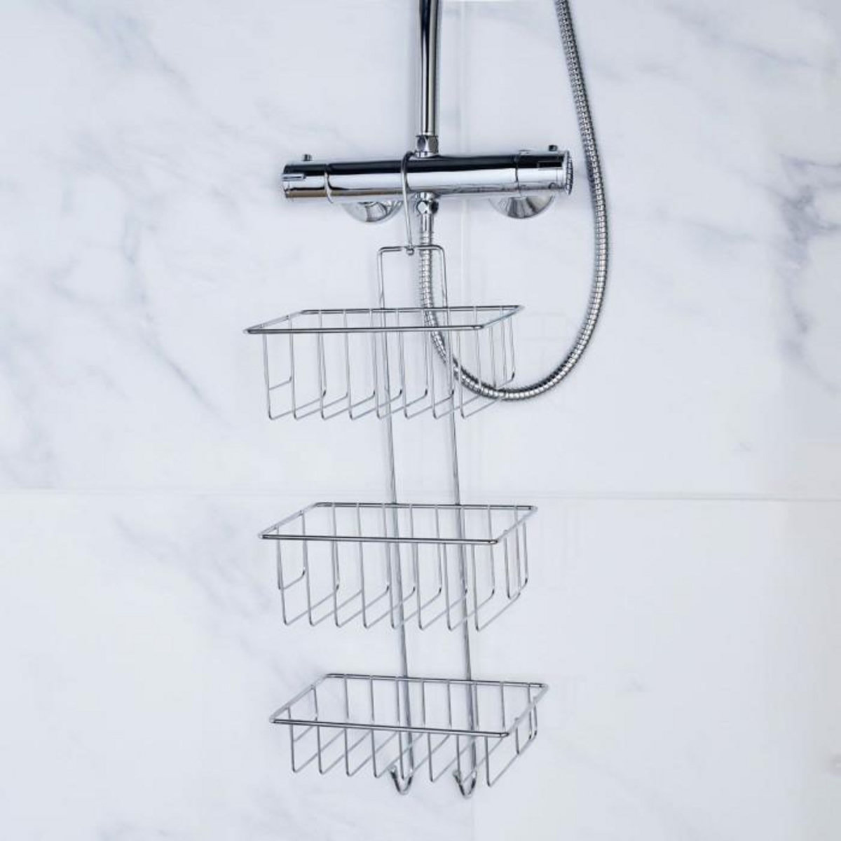 Paris Prix Serviteur de Douche 3 Niveaux  Filaire Basic  59cm Chrome