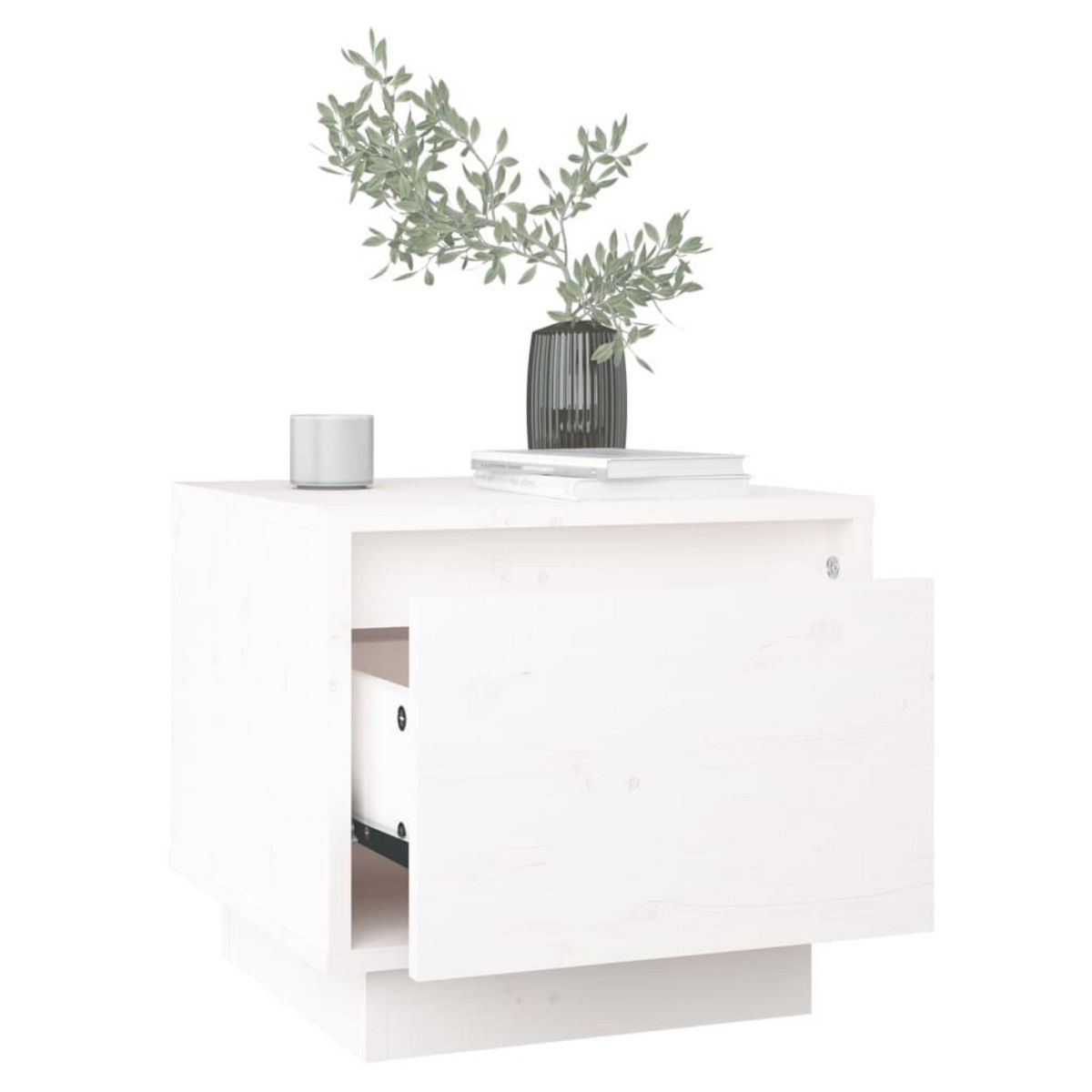 VIDAXL Table de chevet Blanc 35x34x32 cm Bois de pin solide