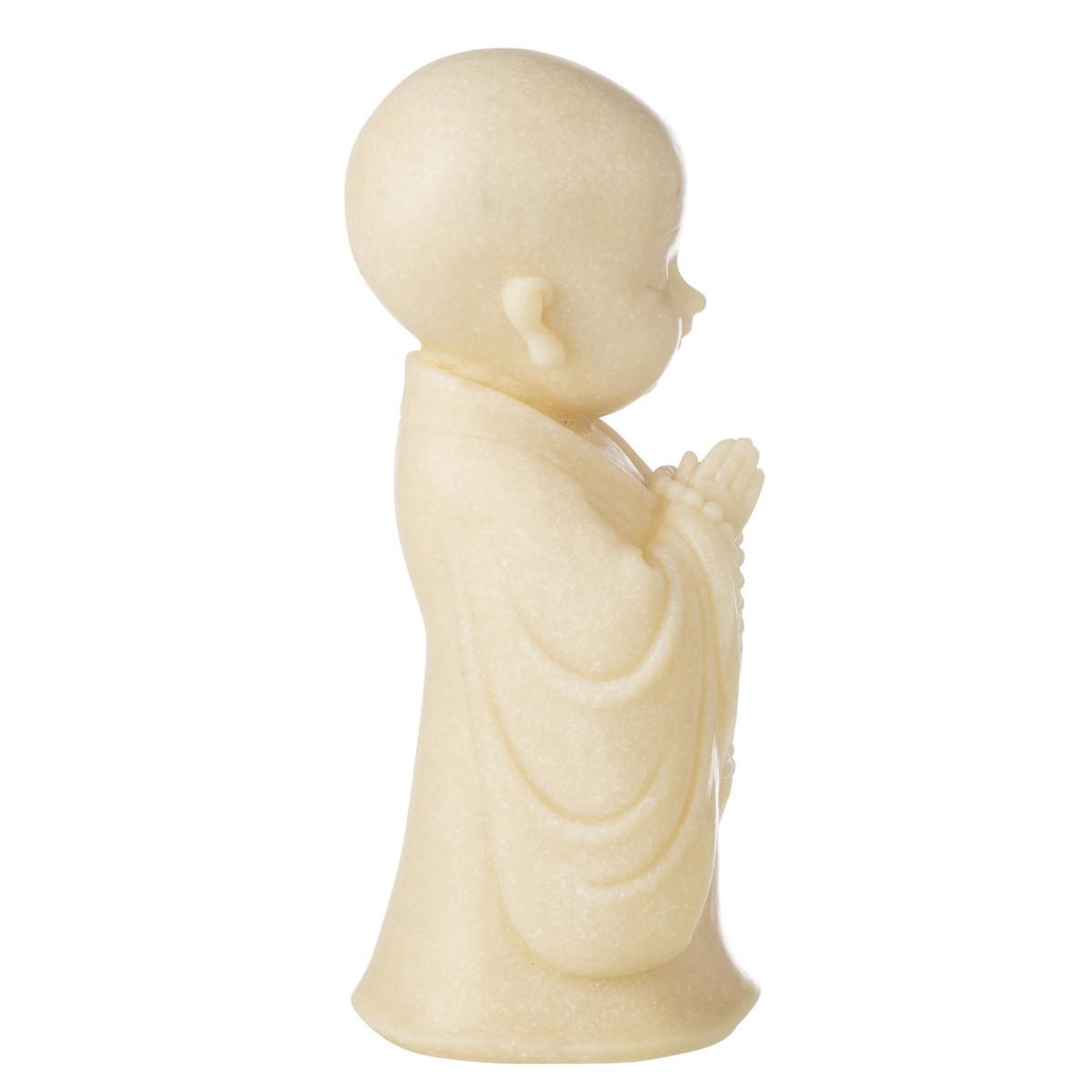 Voir la diapositive 2 : J-LINE Statuette déco moine priant  bodhi  32cm jaune