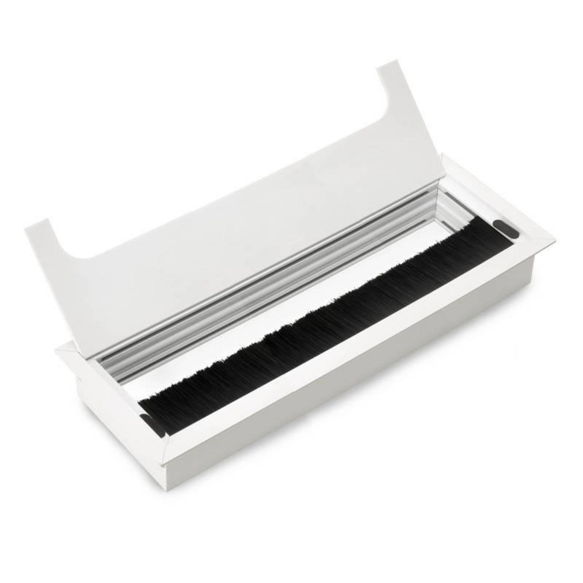 EMUCA SRL Passe-cables de table Quadrum - rectangulaire - 269x80mm à encastrer - Aluminium - Peint en blanc