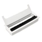 EMUCA SRL Passe-cables de table Quadrum - rectangulaire - 269x80mm à encastrer - Aluminium - Peint en blanc
