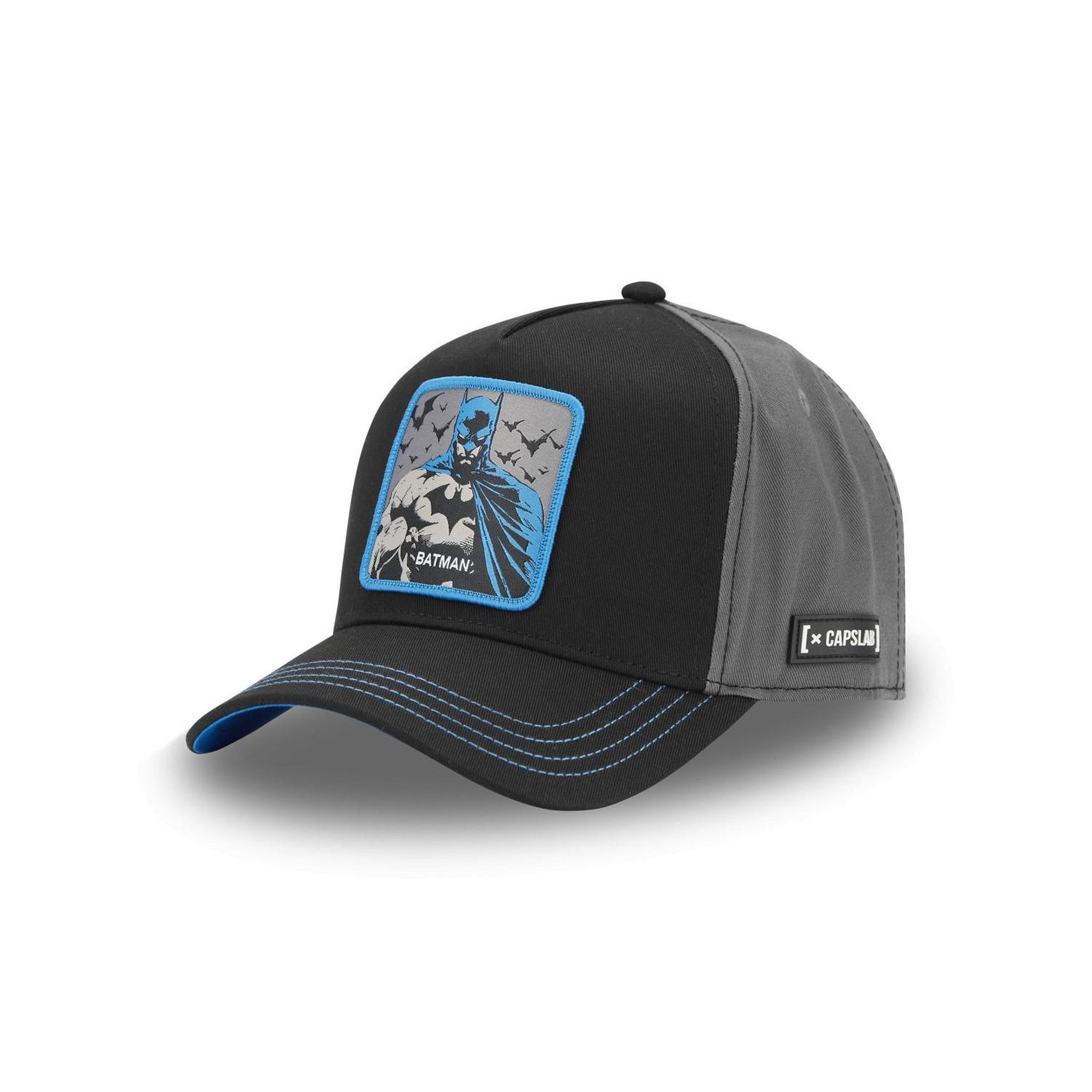 CAPSLAB Casquette trucker en sergé de coton dc comics gotham. Coloris disponibles : Noir