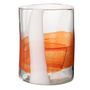 Voir la diapositive 1 : Paris Prix Vase Design en Verre  Iggy  27cm Blanc & Orange