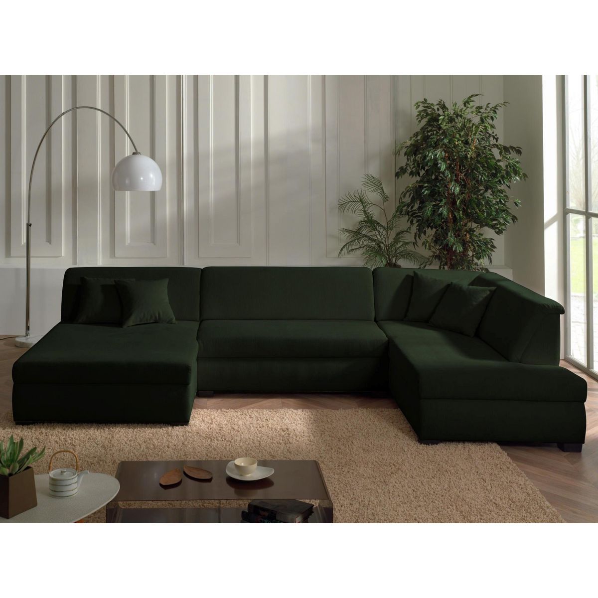LISA DESIGN Malcom - canapé panoramique d'angle droit - en velours côtelé