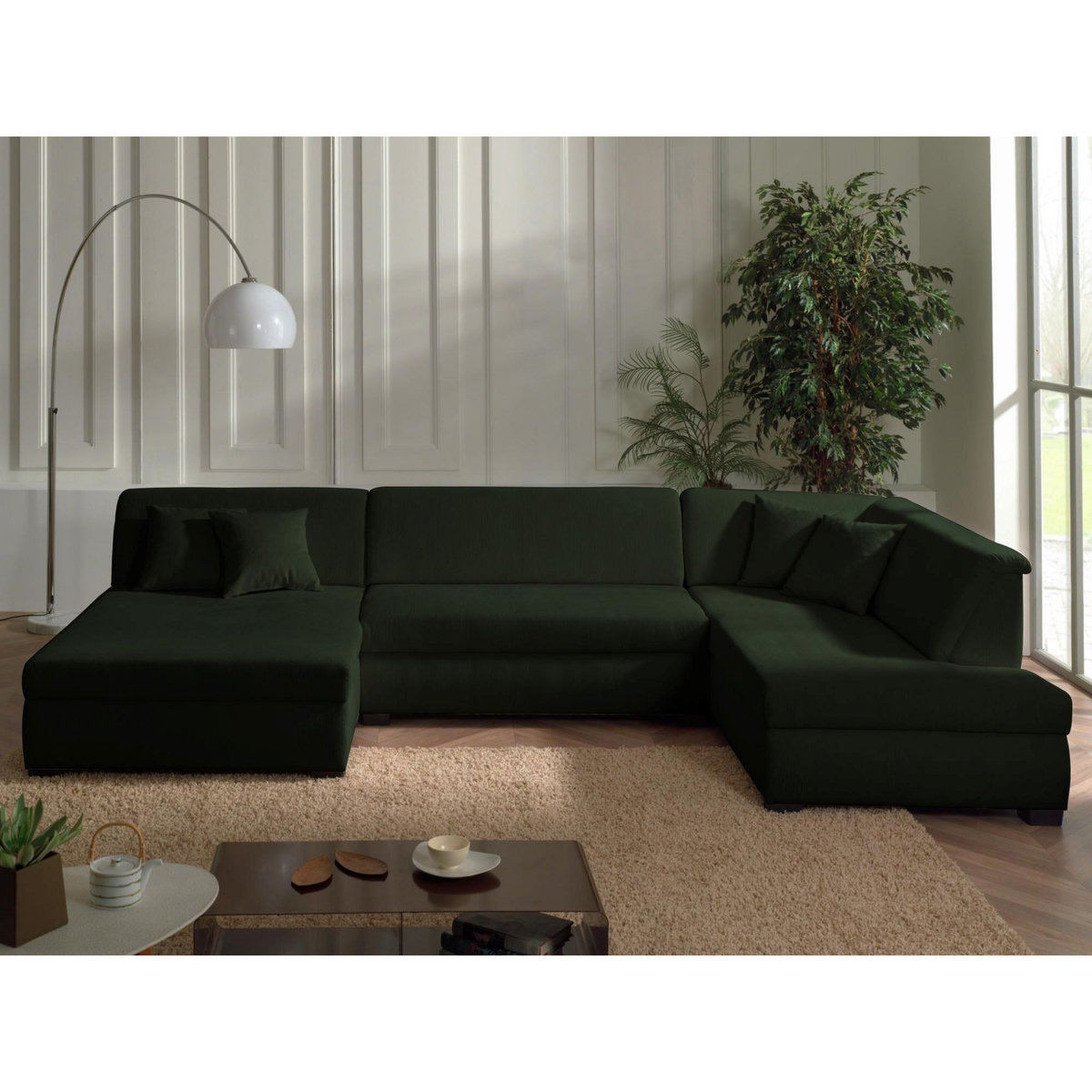 LISA DESIGN Malcom - canapé panoramique d'angle droit - en velours côtelé
