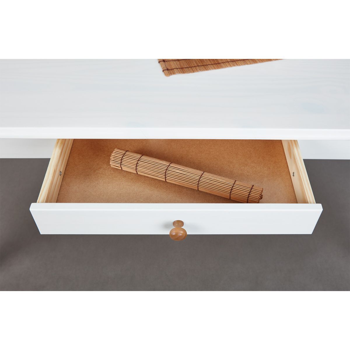 Table de séjour salle à manger bois massif L160cm 1 tiroir KAMPEN