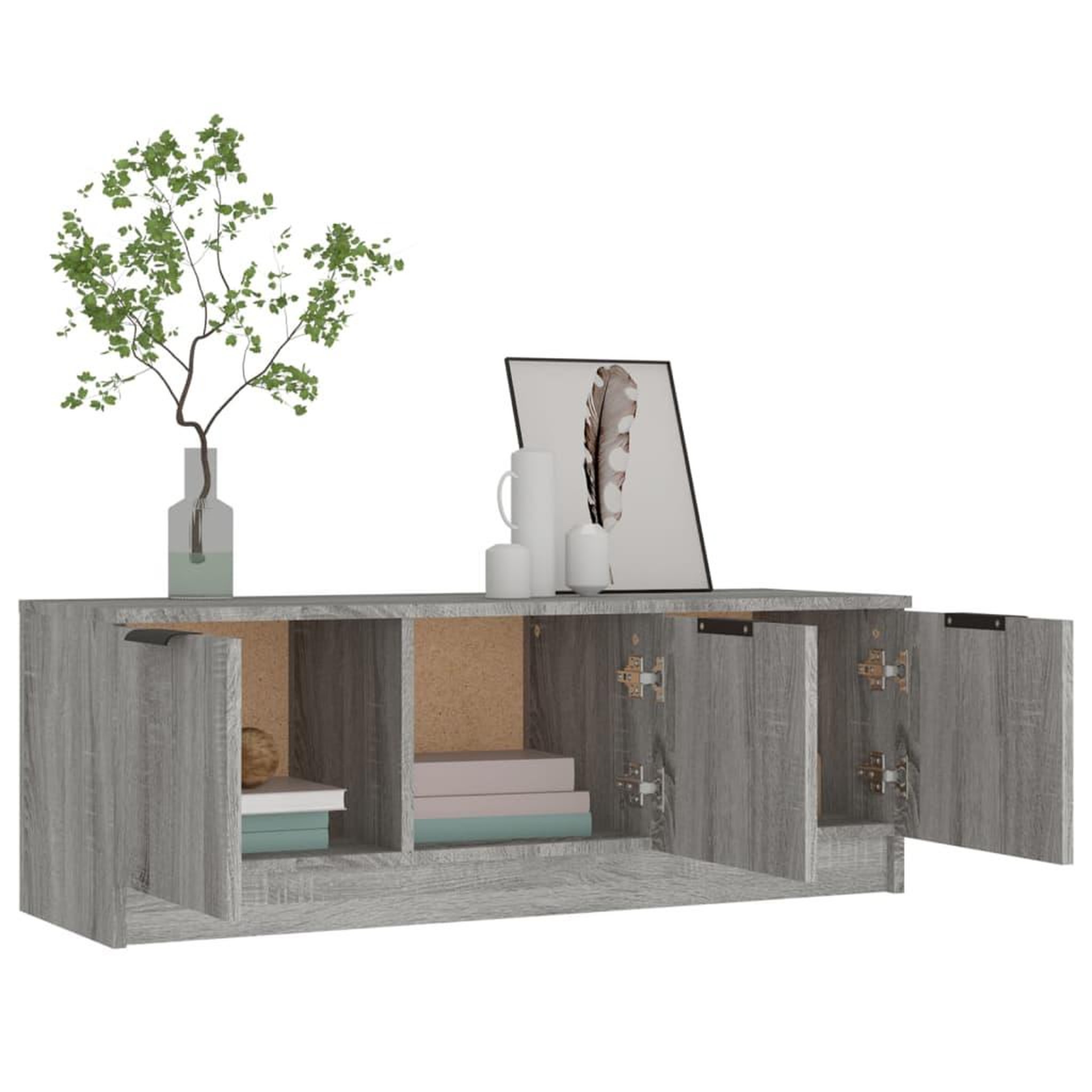 Voir la diapositive 4 : VIDAXL Meuble TV Sonoma gris 102x35x36,5 cm Bois d'ingenierie