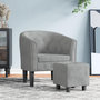 Voir la diapositive 1 : VIDAXL Fauteuil avec repose pied gris clair velours