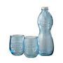 Voir la diapositive 1 : Paris Prix Coffret Bouteille & 2 Verres  Natural Water  26cm Bleu