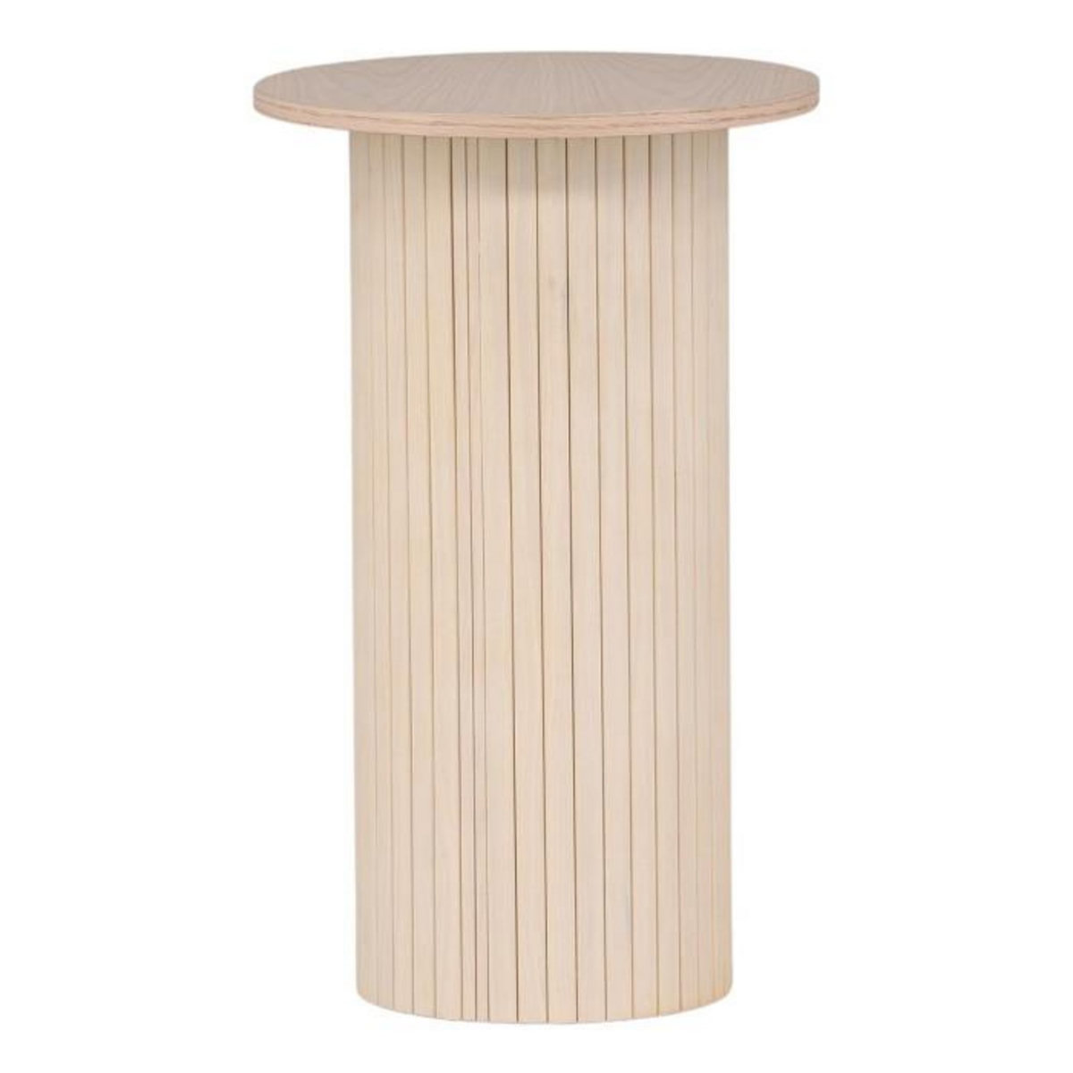 Paris Prix Table d'Appoint Design Nervuré  Bianca  65cm Naturel