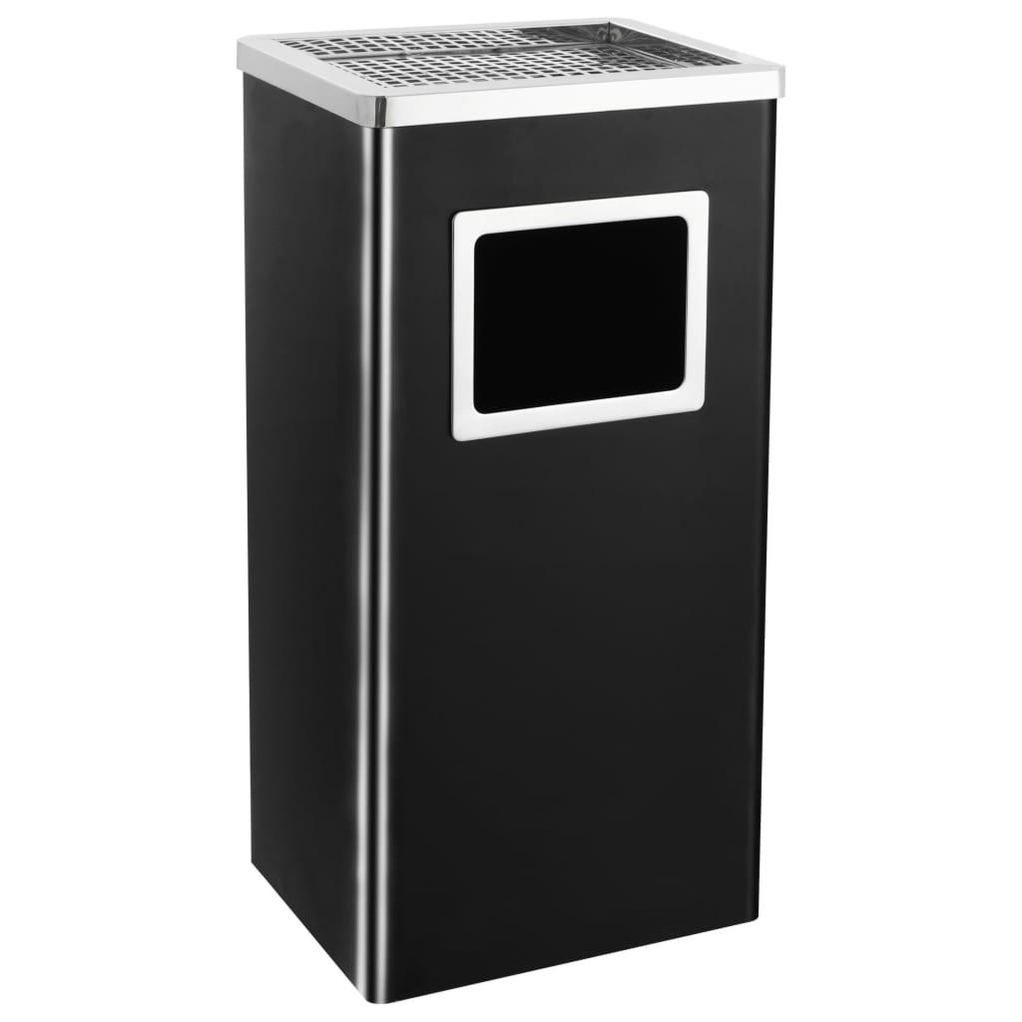 VIDAXL Poubelle a cendrier d'hotel 45 L Acier Noir