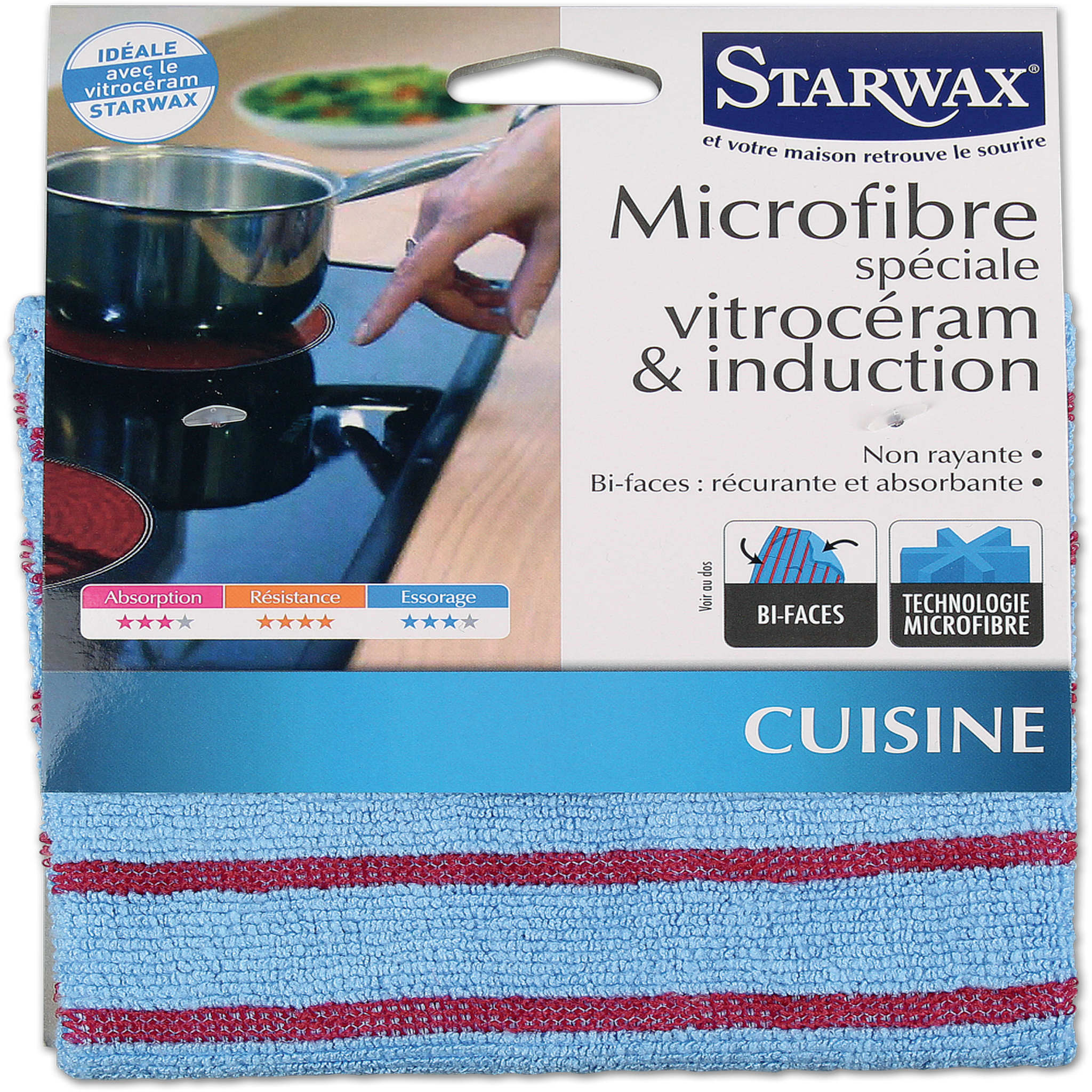 Starwax Microfibre microfibre STARWAX Spéciale vitrocéramique et induction