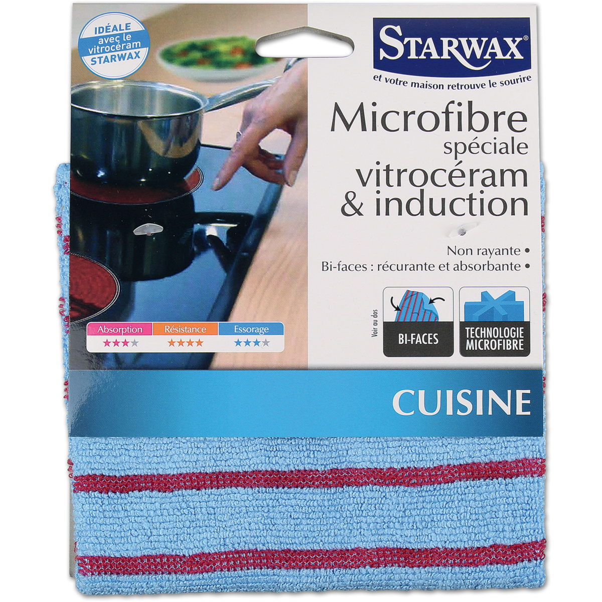 Starwax Microfibre microfibre STARWAX Spéciale vitrocéramique et induction