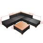 Voir la diapositive 6 : VIDAXL Salon de jardin 6 pcs avec coussins resine tressee noir