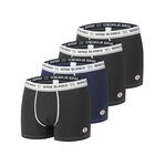 SERGE BLANCO Lot de 4 Boxers coton homme avec surpiqûres Class. Coloris disponibles : Noir