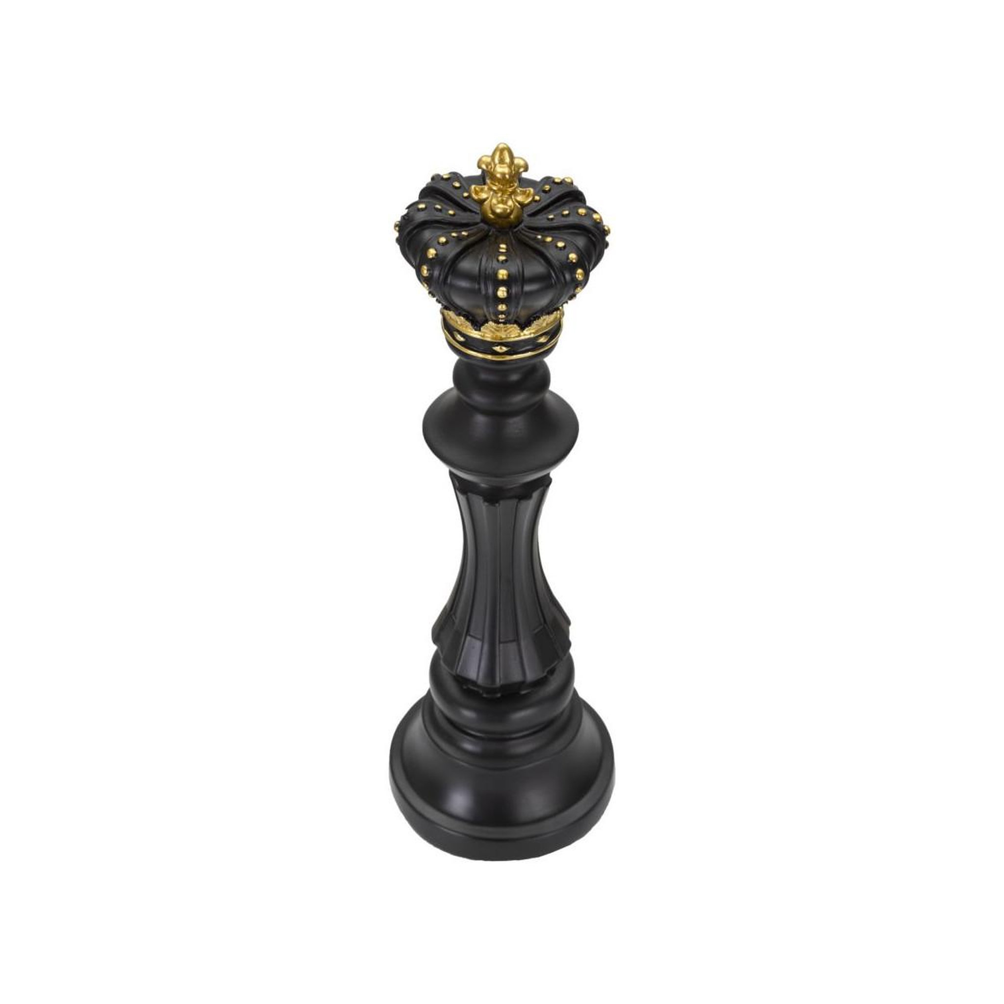 Voir la diapositive 2 : Paris Prix Pièce d'échec déco en résine  roi couronne  40cm noir