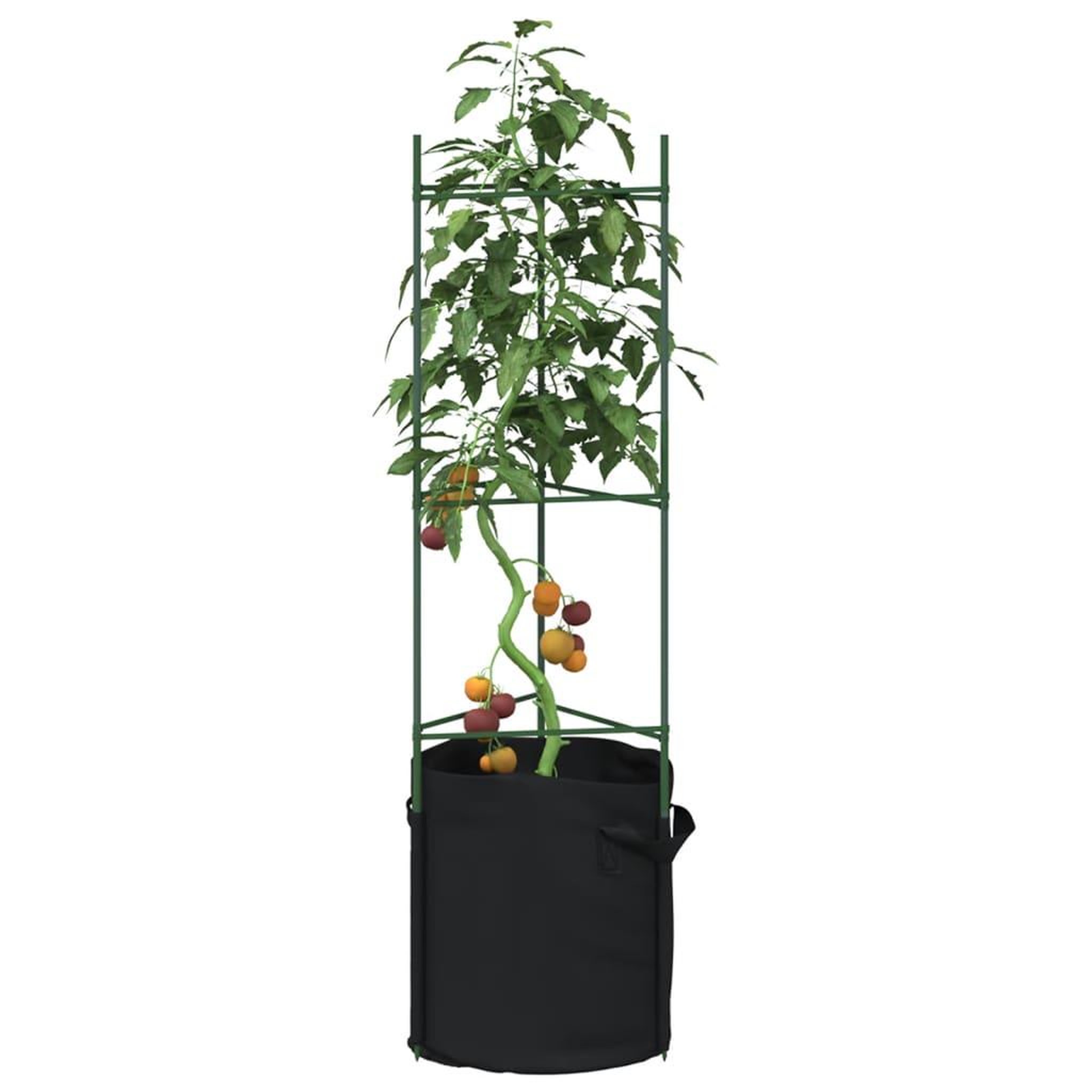 VIDAXL Cages a tomates avec sacs a plantes 4 pcs 116 cm acier et PP