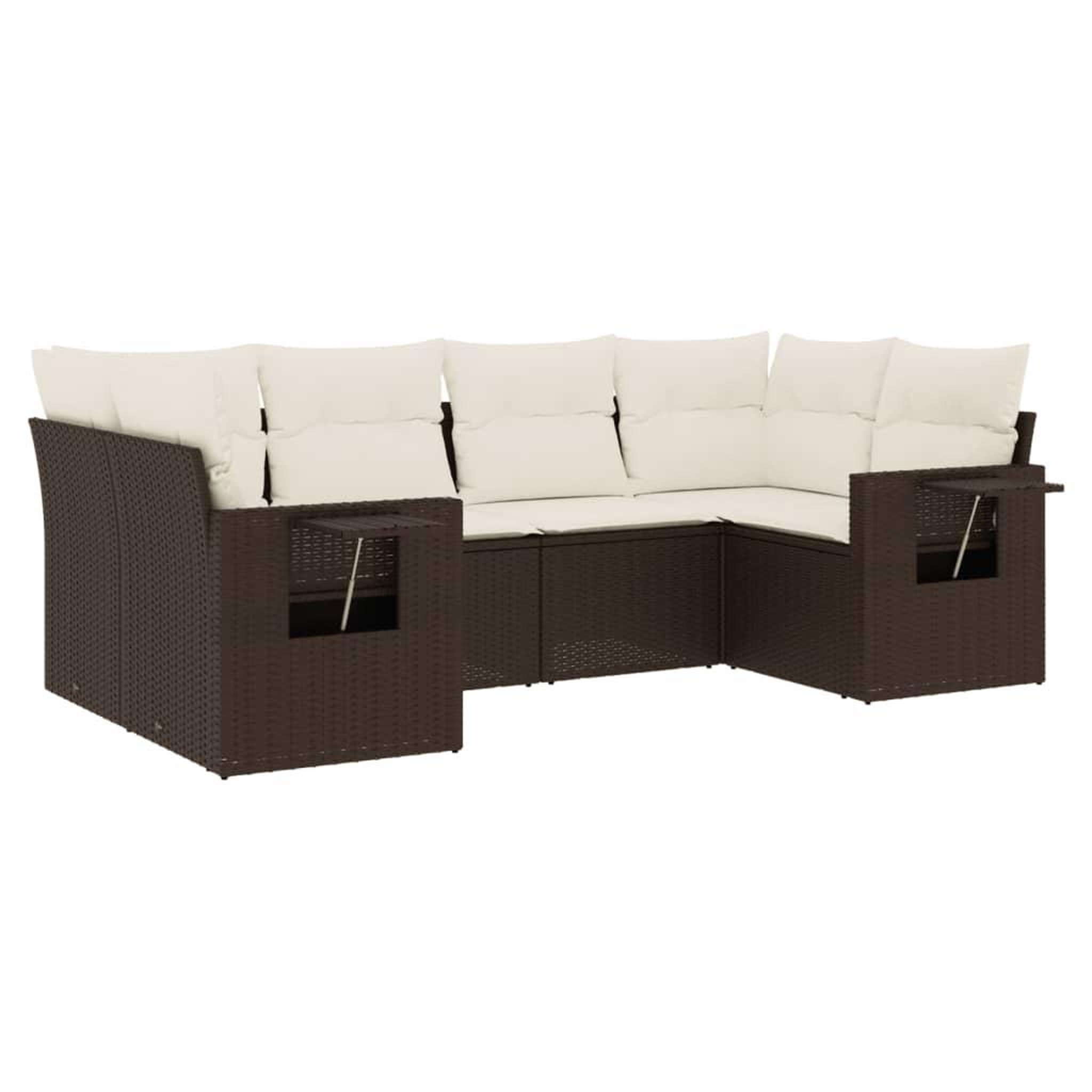 Voir la diapositive 2 : VIDAXL Salon de jardin avec coussins 6 pcs marron resine tressee