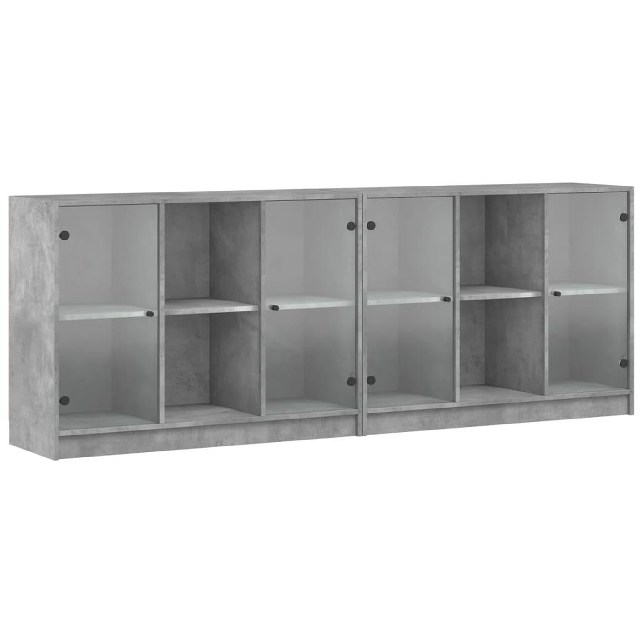 Voir la diapositive 2 : VIDAXL Bibliotheque avec portes gris beton 204x37x75 cm