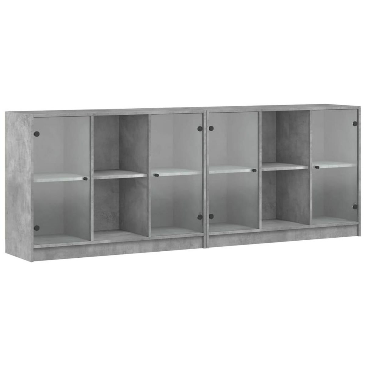 VIDAXL Bibliotheque avec portes gris beton 204x37x75 cm