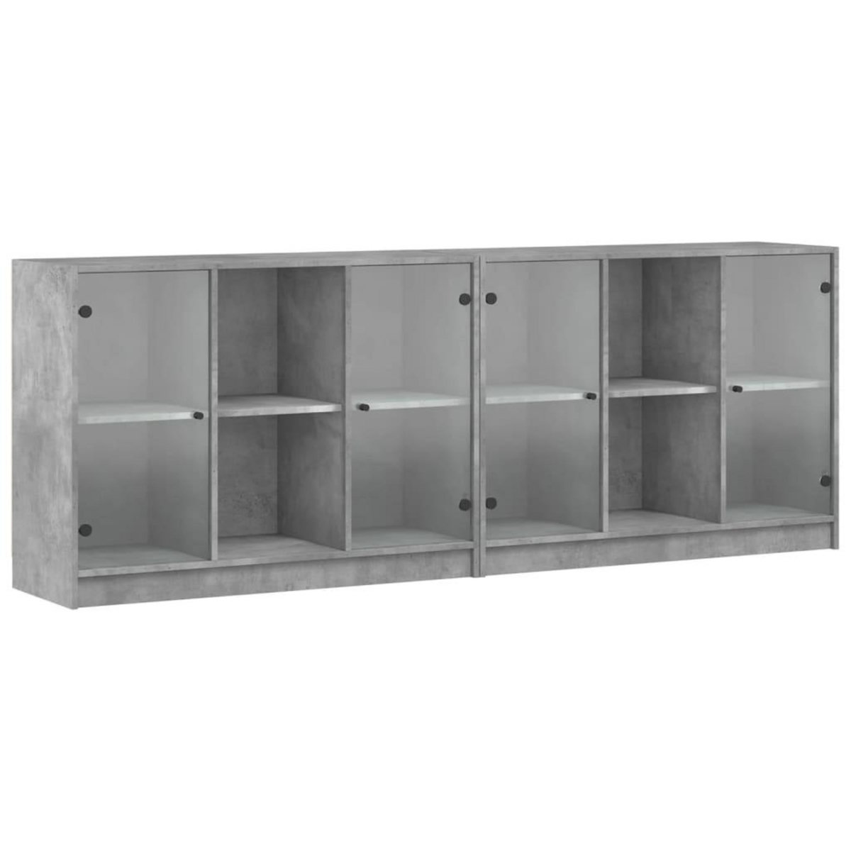 VIDAXL Bibliotheque avec portes gris beton 204x37x75 cm