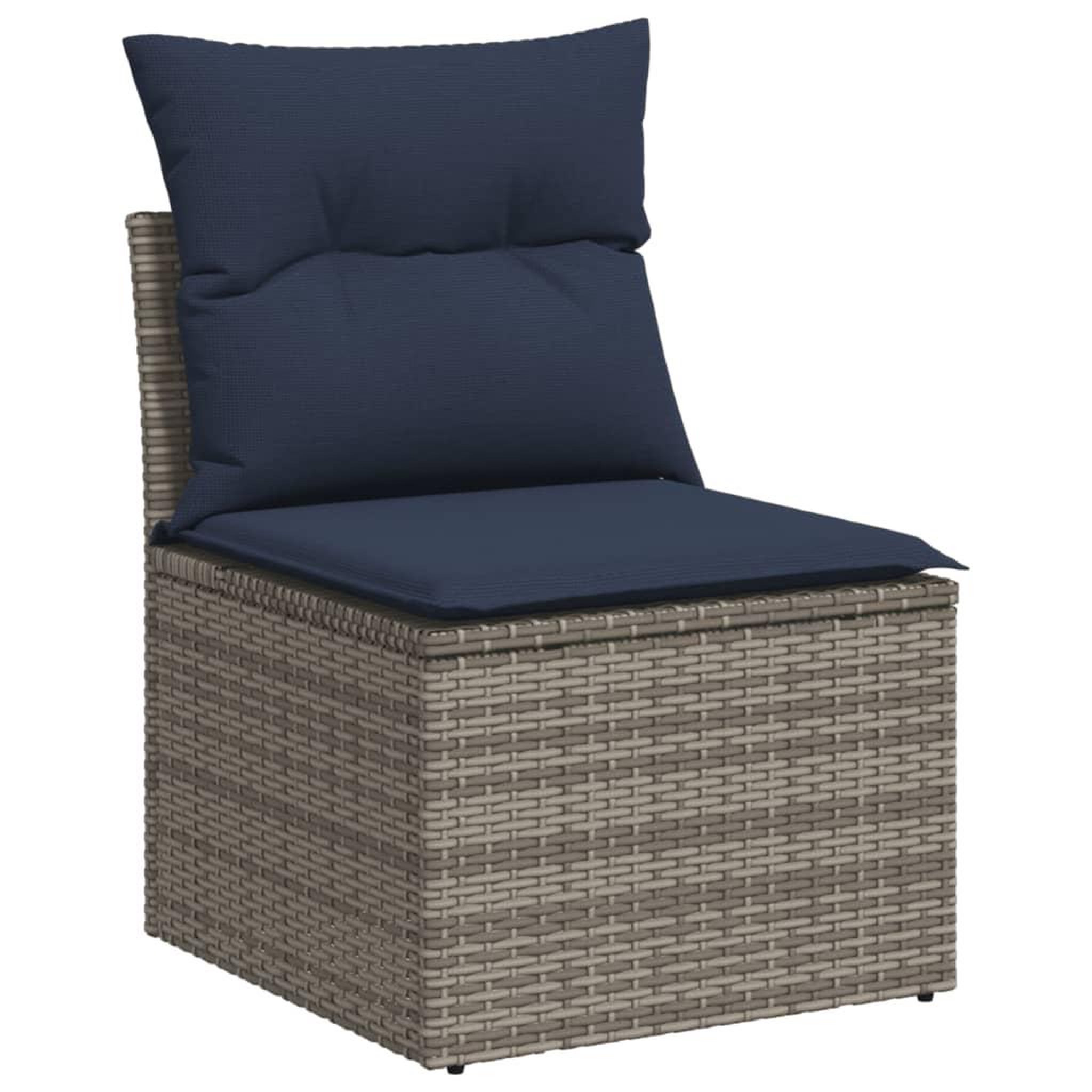 Voir la diapositive 4 : VIDAXL Salon de jardin avec coussins 13 pcs gris resine tressee