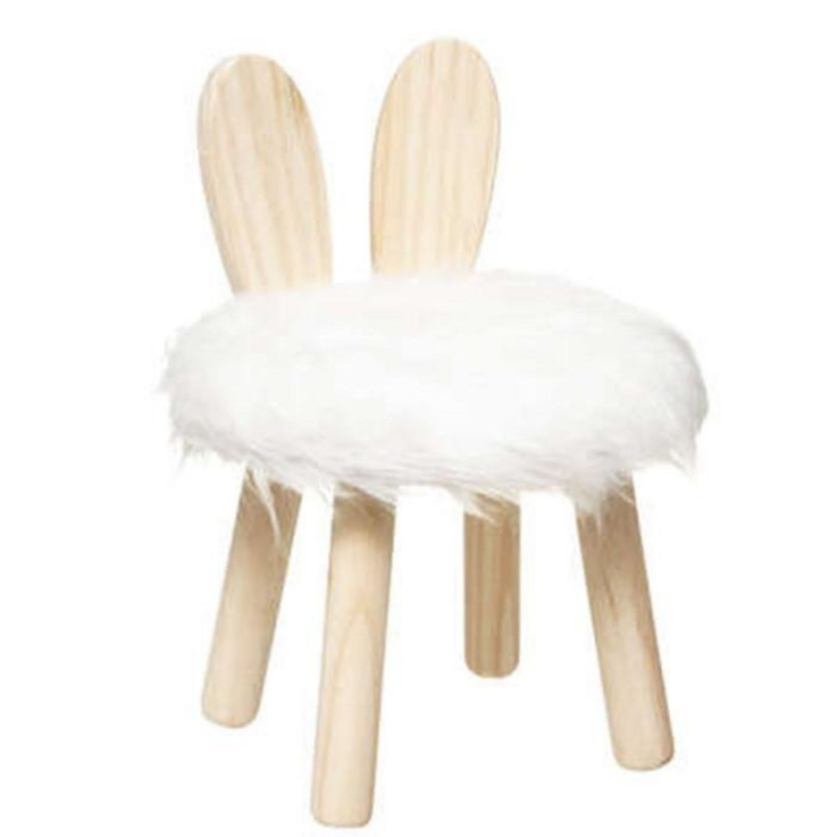 Atmosphera Kids Tabouret Enfant Lapin  Forêt  38cm Blanc