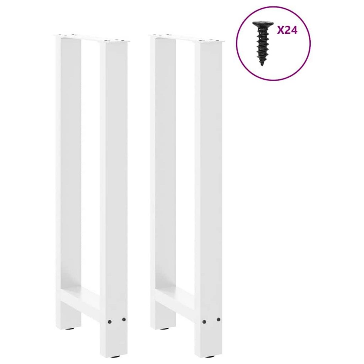 VIDAXL Pieds de table basse blanc 2 pcs 50x(100-101) cm acier