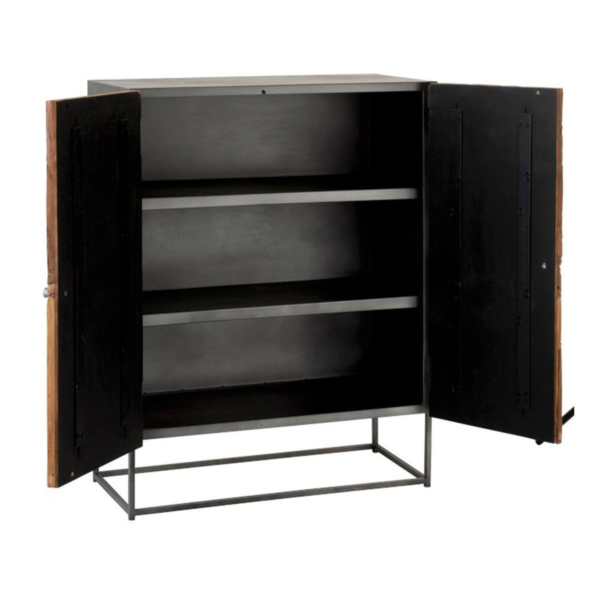 Voir la diapositive 5 : J-LINE Commode 2 portes en bois  shanil  111cm marron