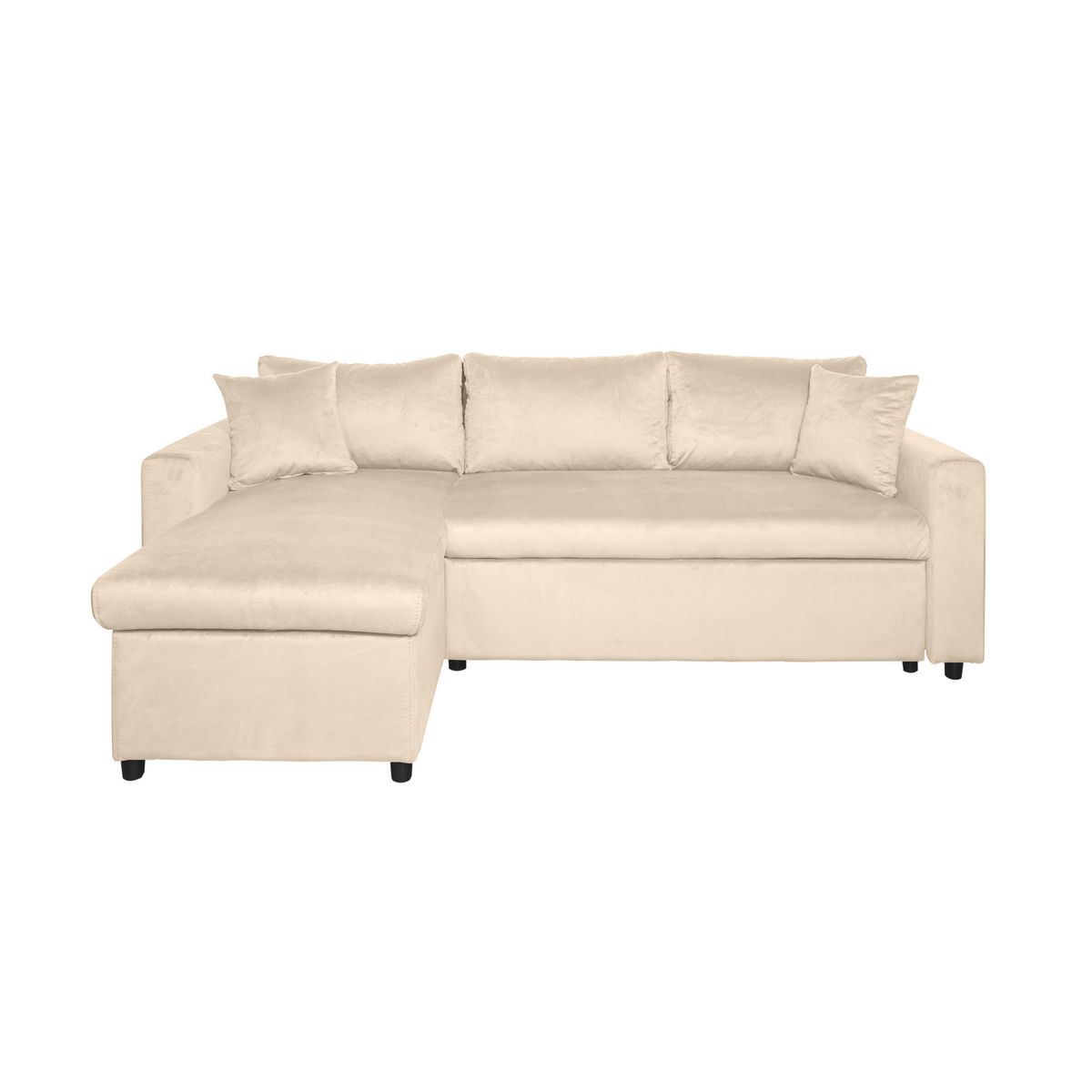 Canapé d'angle réversible convertible avec coffre en tissu ou velours GERALDINE 