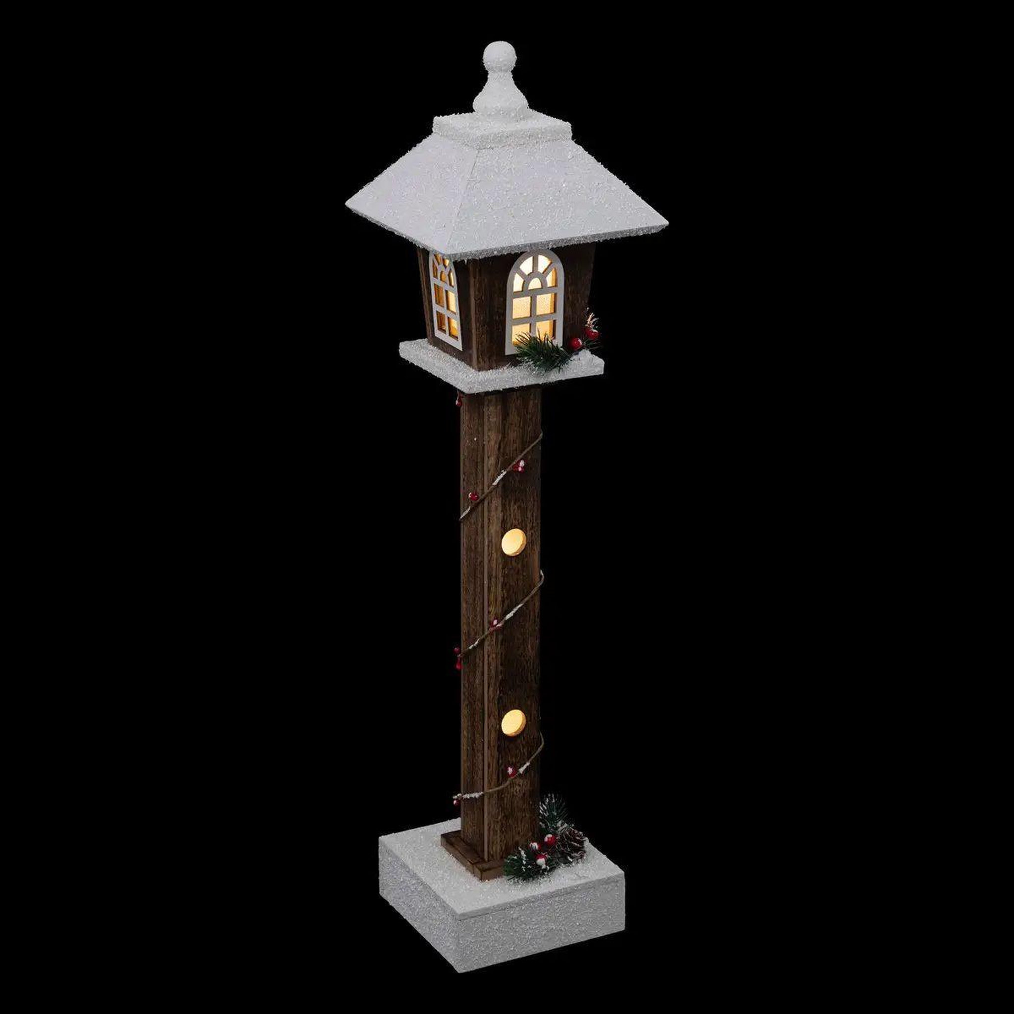 Voir la diapositive 2 : ATMOSPHERA Décoration lumineuse  lanterne neige  60 cm marron