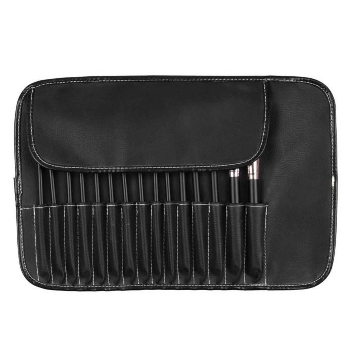 Paris Prix Trousse à Maquillage  15 Pinceaux  23cm Noir