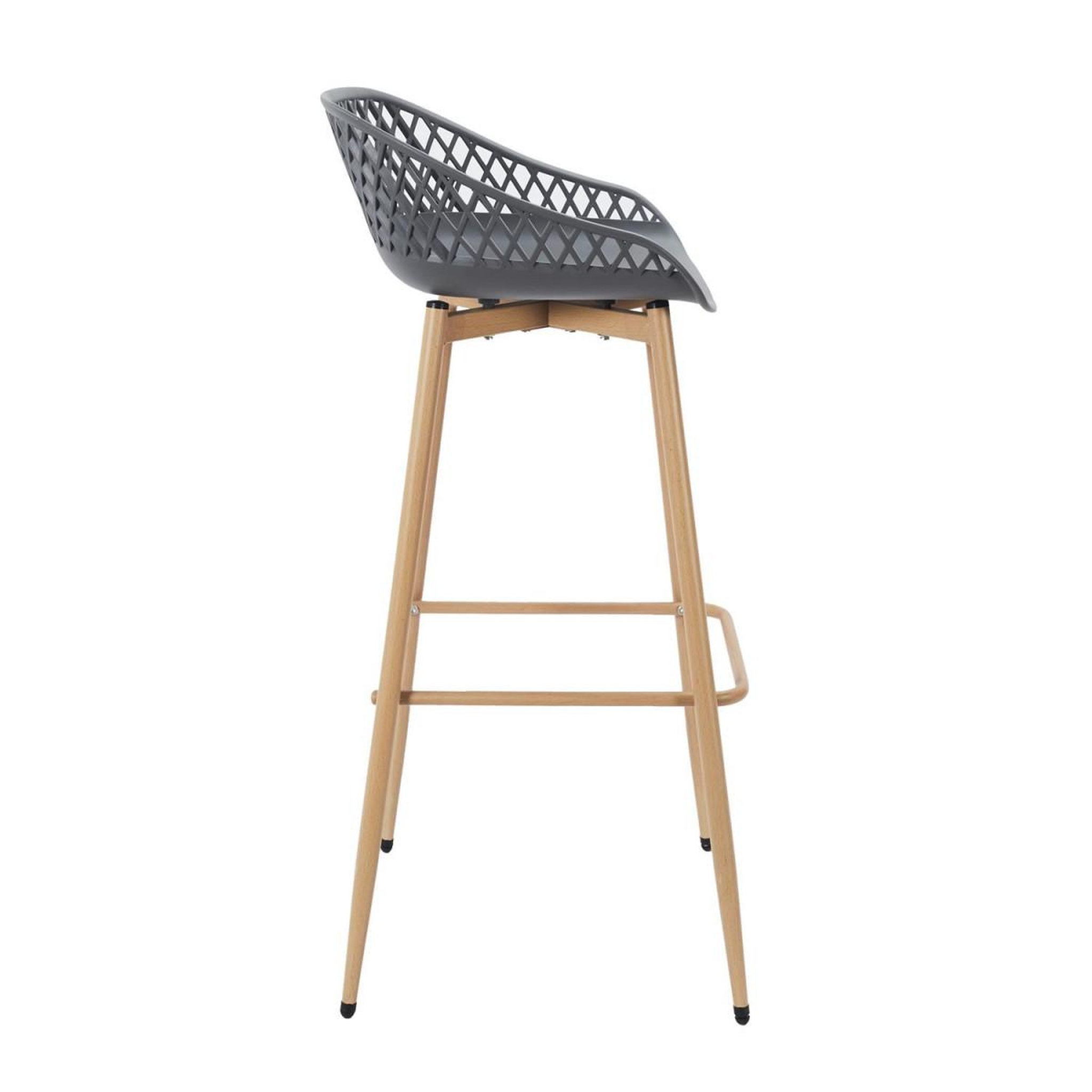 Voir la diapositive 4 : The Home Deco Factory Lot de 2 Tabourets de Bar  Malaga  88cm Gris