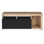 Voir la diapositive 3 : ID MARKET Meuble TV 110 cm MALO bois et placard noir