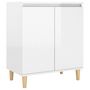Voir la diapositive 2 : VIDAXL Buffet avec pieds en bois blanc brillant bois d'ingenierie