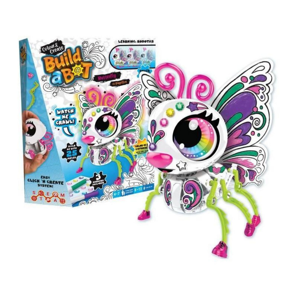 Crayola Papillon Robot intéractif a construire et personnaliser - Color & Create - CRAYOLA - Des 4 ans