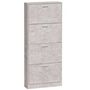 Voir la diapositive 5 : VIDAXL Armoire a chaussures Gris beton 59x17x150 cm Bois d'ingenierie