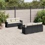 Voir la diapositive 1 : VIDAXL Salon de jardin 7 pcs avec coussins noir resine tressee