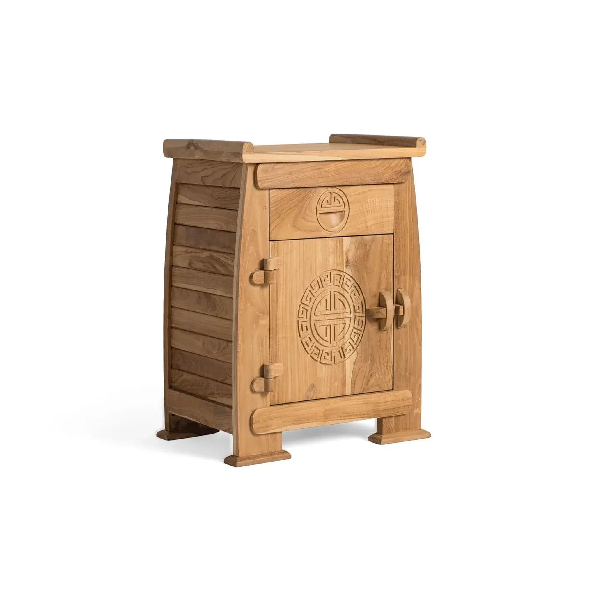 Voir la diapositive 3 : GINER Y COLOMER SL Table de chevet en bois de teck 54 cm style colonial oriental
