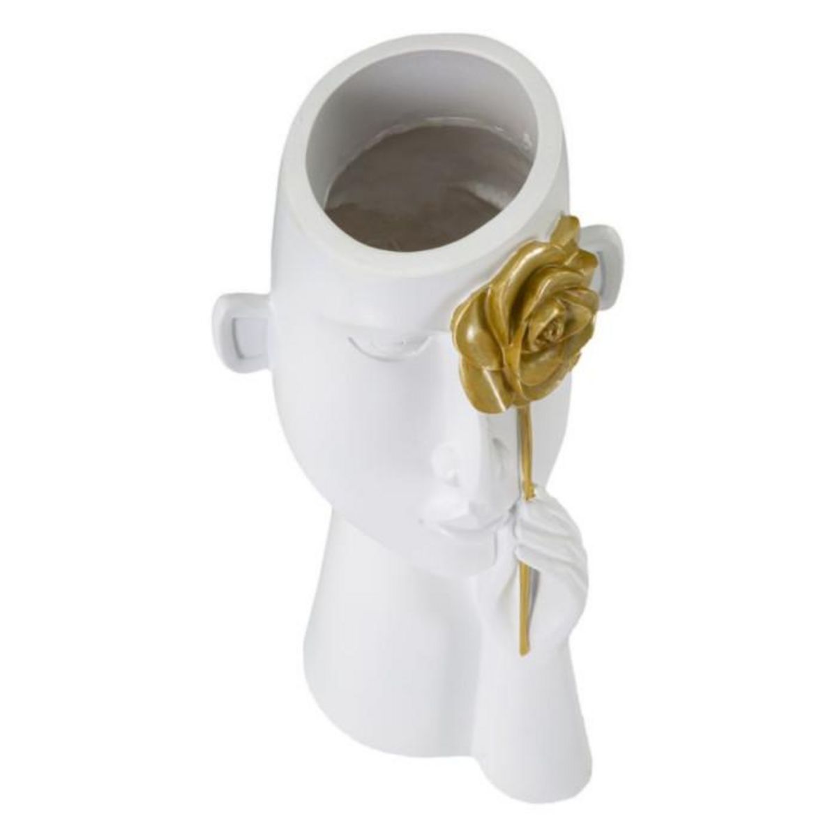 Paris Prix Vase Déco Visage en Résine  Fiore  27cm Blanc